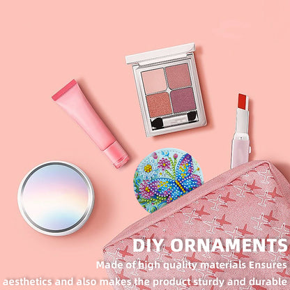 DIY Diamond Art Portable Cosmetic Mirror Diamond Painting Crafts for Home Office