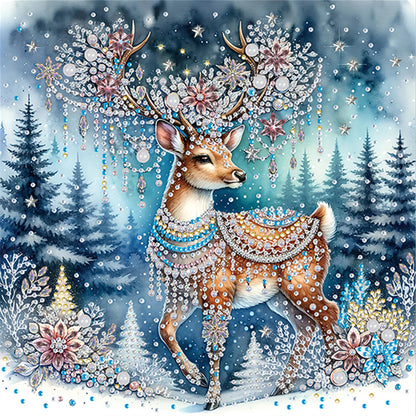 6Pcs Christmas Elk - Special Shaped Drill Diamond Painting 30*30CM