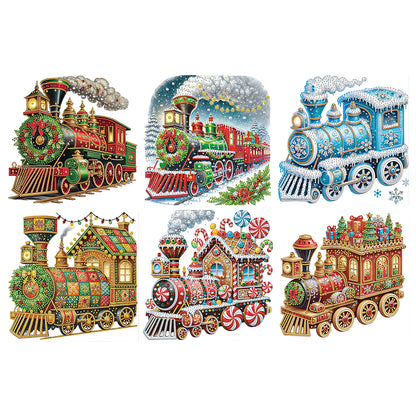 6Pcs Christmas Train - Special Shaped Drill Diamond Painting 30*30CM