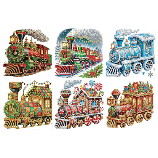6Pcs Christmas Train - Special Shaped Drill Diamond Painting 30*30CM
