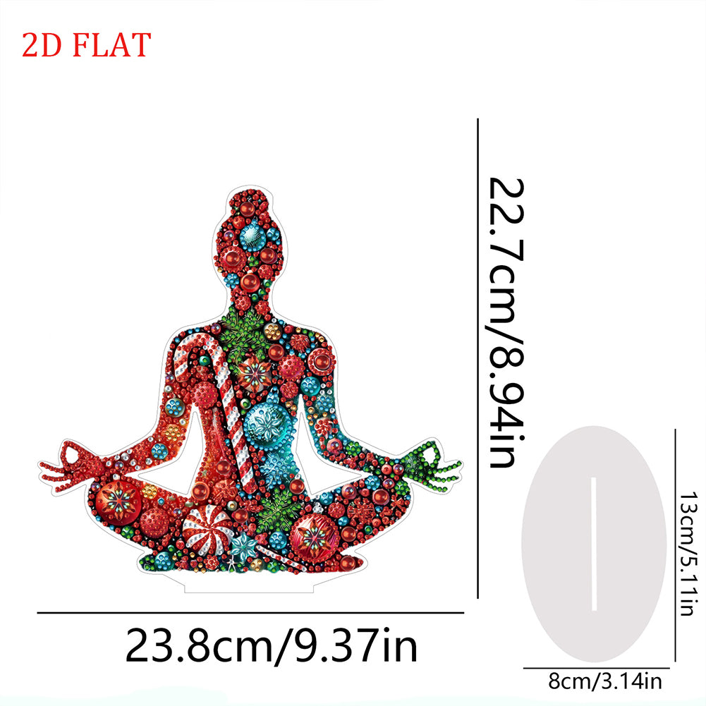 2D Flat Print Yoga Woman DIY Desktop Diamond Art Kits Bedroom Table Decoration