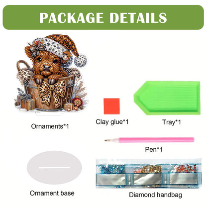 2D Flat Christmas Yak DIY Desktop Diamond Art Kits for Home Office Desktop Decor