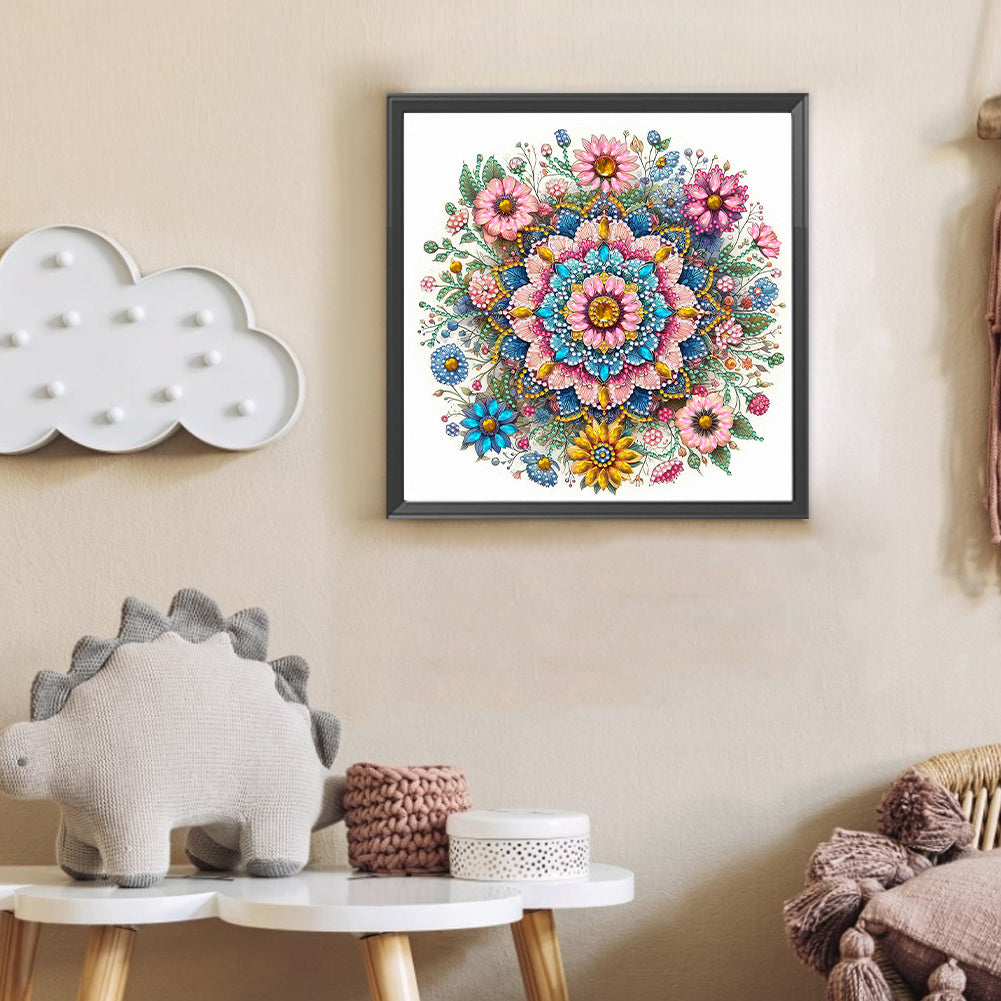 Flower Mandala - Special Shaped Drill Diamond Painting 30*30CM