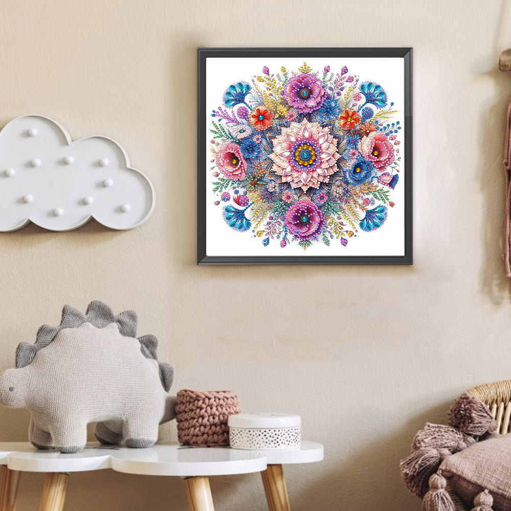 Flower Mandala - Special Shaped Drill Diamond Painting 30*30CM