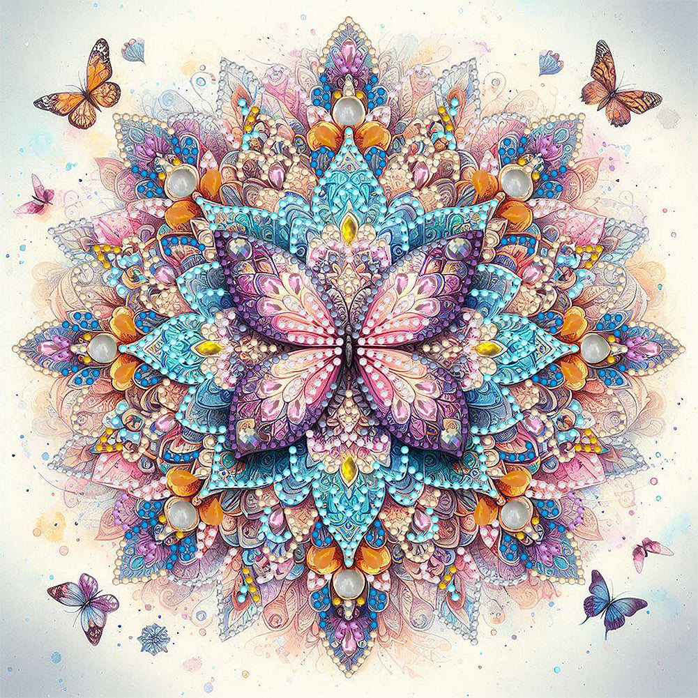 Mandala Butterfly - Special Shaped Drill Diamond Painting 30*30CM