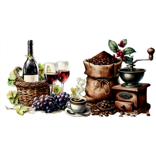 Wine And Coffee - Full Round Drill Diamond Painting 60*30CM