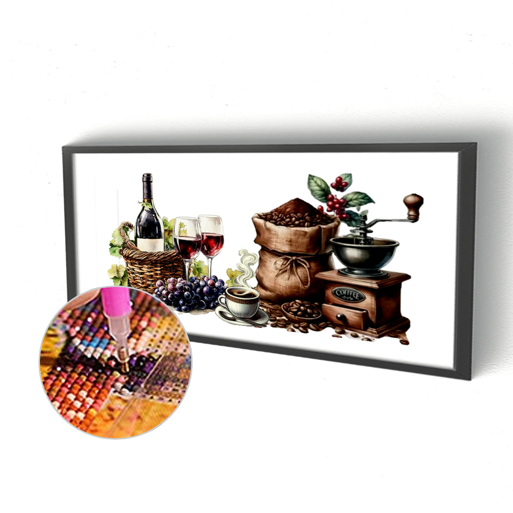 Wine And Coffee - Full Round Drill Diamond Painting 60*30CM
