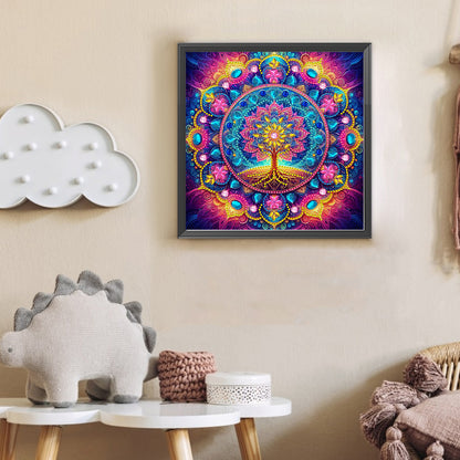 Mandala Tree Of Life - Special Shaped Drill Diamond Painting 30*30CM