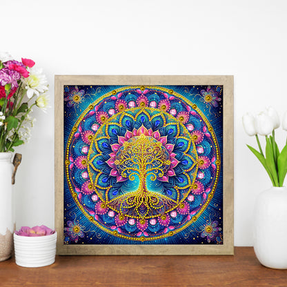 Mandala Tree Of Life - Special Shaped Drill Diamond Painting 30*30CM