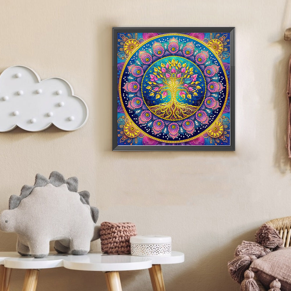 Mandala Tree Of Life - Special Shaped Drill Diamond Painting 30*30CM
