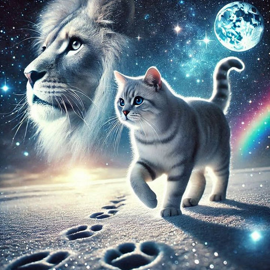 Cat And Lion - Full Round Drill Diamond Painting 40*40CM