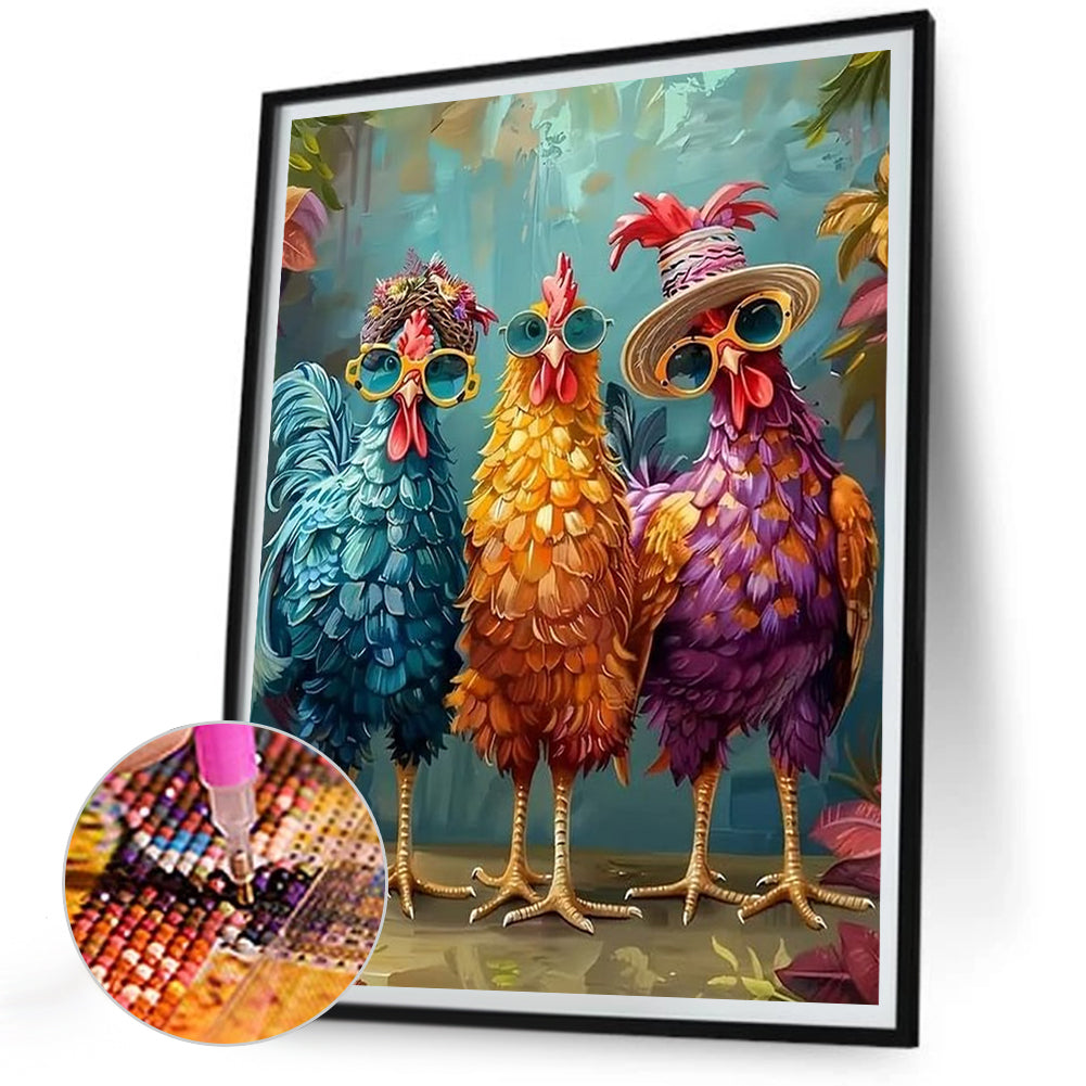 Funny Chicken - Full Round Drill Diamond Painting 30*40CM