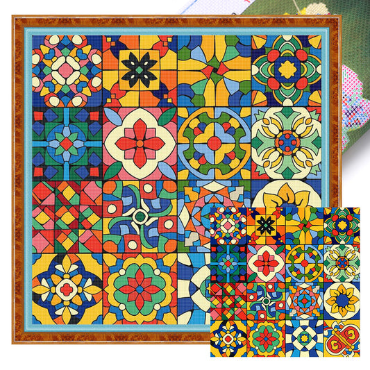 Colorful Pattern 2 - 14CT Stamped Cross Stitch 50*50CM
