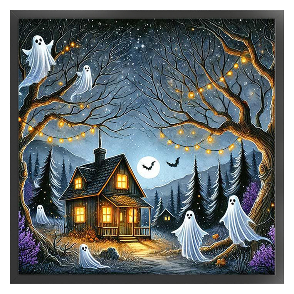 Halloween Ghost Cabin - 11CT Stamped Cross Stitch 50*50CM