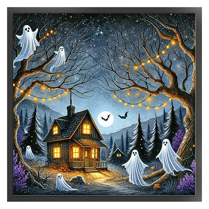 Halloween Ghost Cabin - 11CT Stamped Cross Stitch 50*50CM