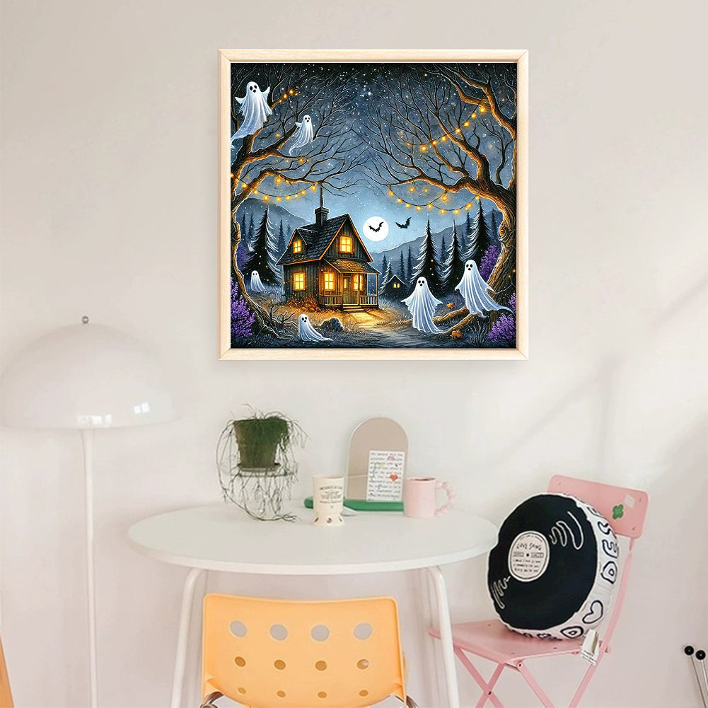 Halloween Ghost Cabin - 11CT Stamped Cross Stitch 50*50CM