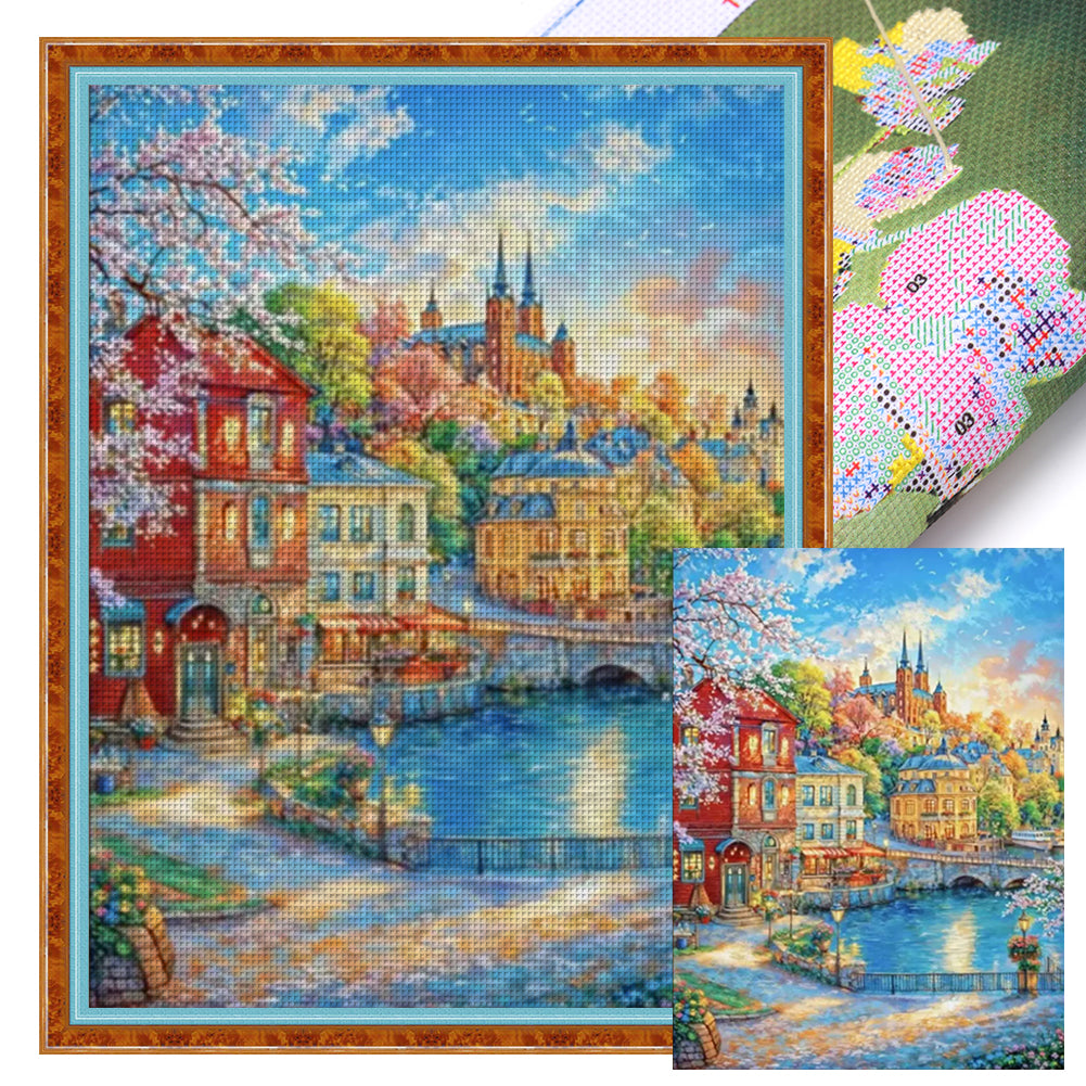 Nordic Town - 9CT Stamped Cross Stitch 75*95CM(Mona Lisa Brand)