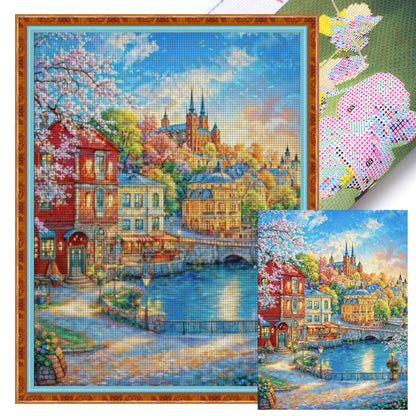 Nordic Town - 9CT Stamped Cross Stitch 75*95CM(Mona Lisa Brand)