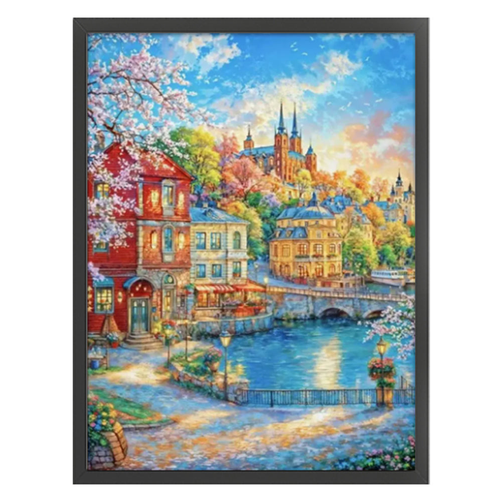 Nordic Town - 9CT Stamped Cross Stitch 75*95CM(Mona Lisa Brand)