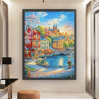 Nordic Town - 9CT Stamped Cross Stitch 75*95CM(Mona Lisa Brand)