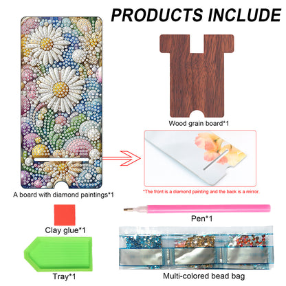 2-Pack Acrylic Diamond Art Phone Stand And Mirror Diamond Art Kits Phone Holder