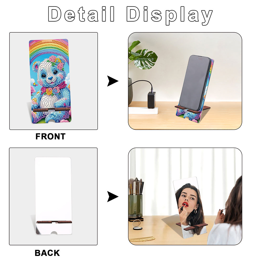 2-Pack Acrylic Diamond Art Phone Stand And Mirror Diamond Art Kits Phone Holder