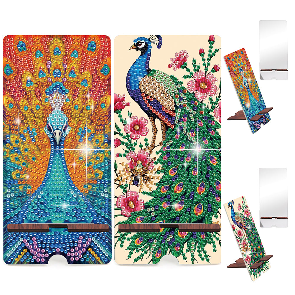 2-Pack Acrylic Diamond Art Phone Stand And Mirror Diamond Art Kits Phone Holder