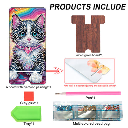 2-Pack Acrylic Diamond Art Phone Stand And Mirror Diamond Art Kits Phone Holder