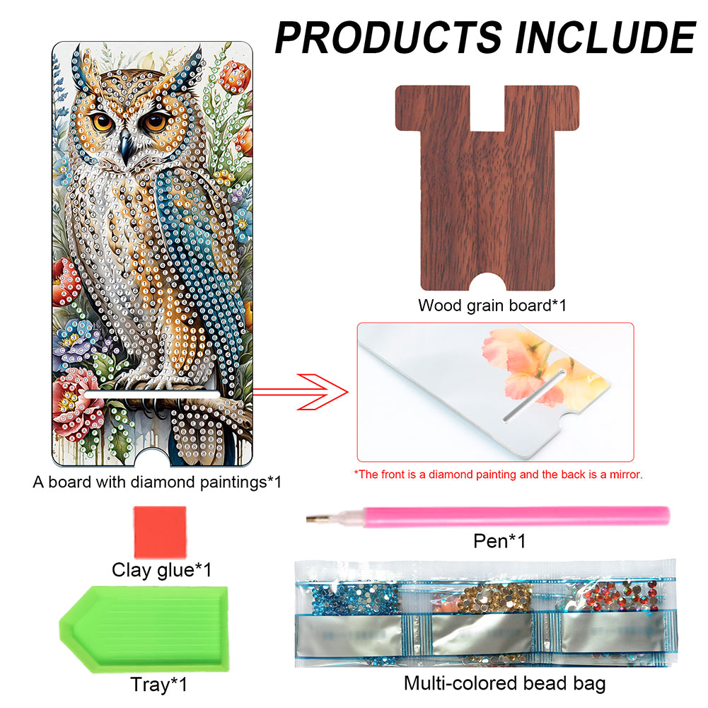 2-Pack Acrylic Diamond Art Phone Stand And Mirror Diamond Art Kits Phone Holder