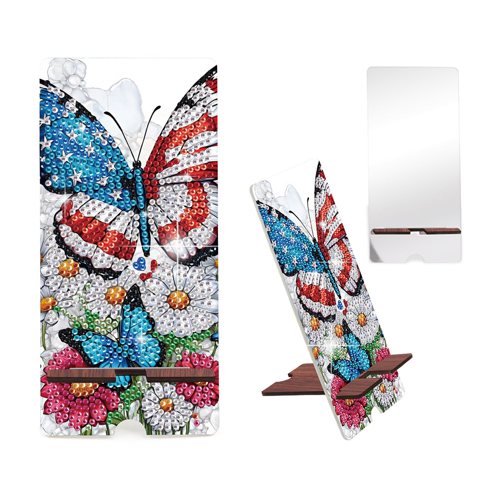2-Pack Acrylic Diamond Art Phone Stand And Mirror Diamond Art Kits Phone Holder