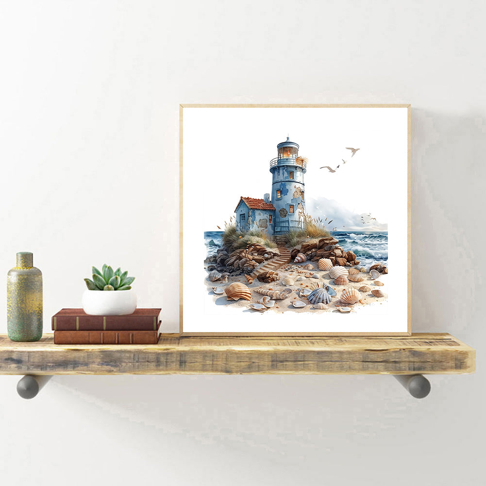 Lighthouse Landscape - Full Round Drill Diamond Painting 30*30CM