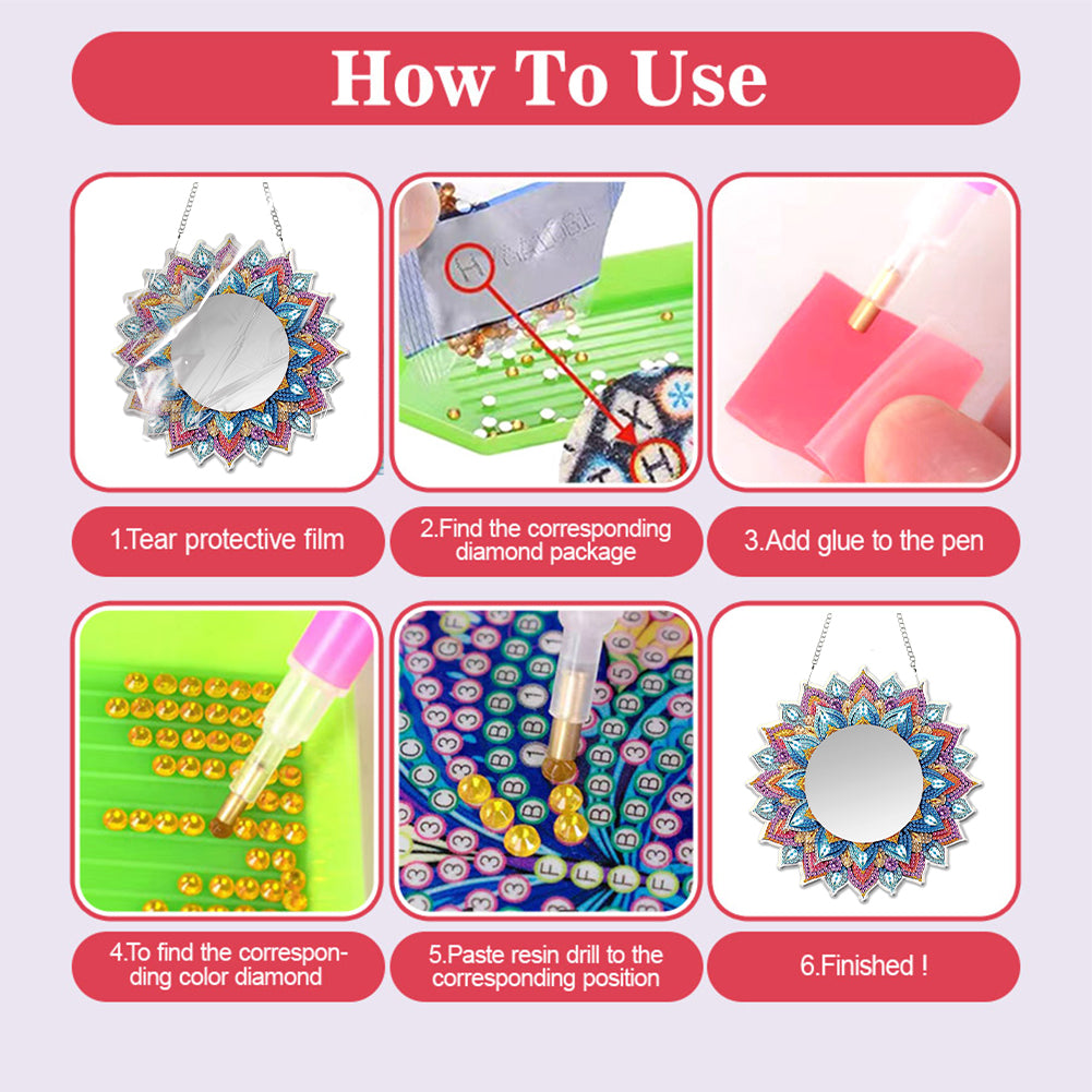 DIY Diamond Painting Mirror Kit Special Shape Mirror DIY Diamond Painting Kit