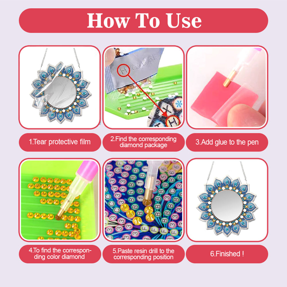 DIY Diamond Painting Mirror Kit Special Shape Mirror DIY Diamond Painting Kit