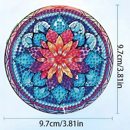 8pcs DIY Diamond Painting Coasters Kits Wooden Diamond Coaster Craft with Holder