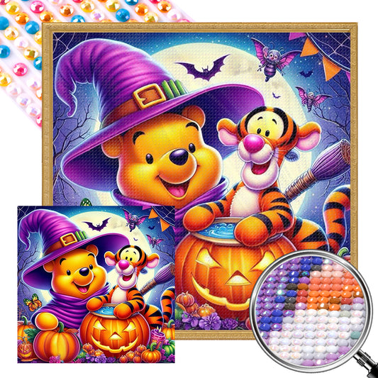 Halloween Winnie The Pooh - Full AB Round Drill Diamond Painting 40*40CM