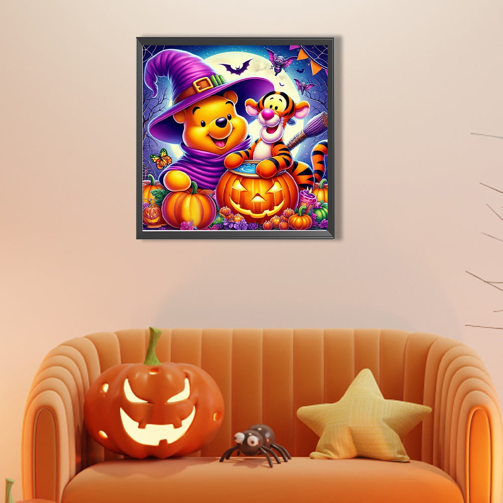 Halloween Winnie The Pooh - Full AB Round Drill Diamond Painting 40*40CM