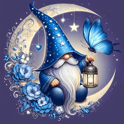 Gnome With Butterfly - Full Round Drill Diamond Painting 30*30CM