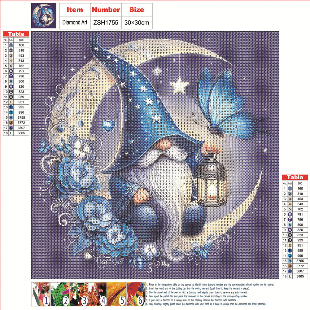 Gnome With Butterfly - Full Round Drill Diamond Painting 30*30CM