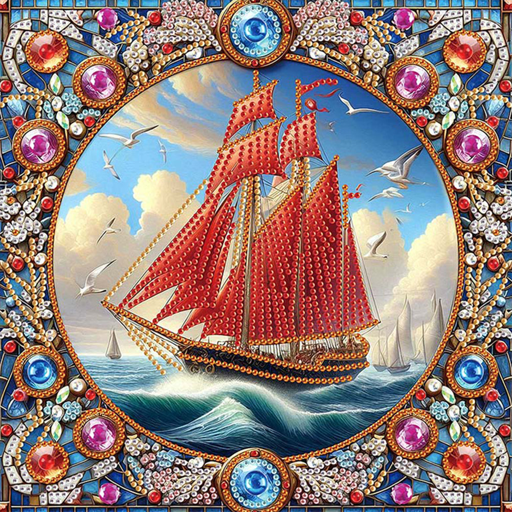 Sailboat - Special Shaped Drill Diamond Painting 30*30CM