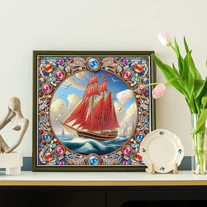 Sailboat - Special Shaped Drill Diamond Painting 30*30CM