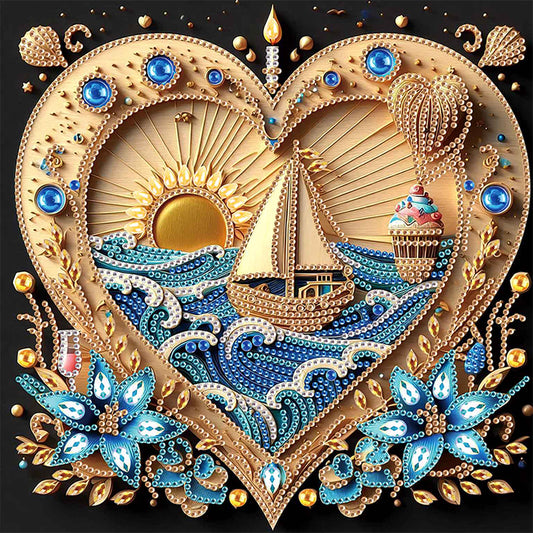 Sailboat - Special Shaped Drill Diamond Painting 30*30CM