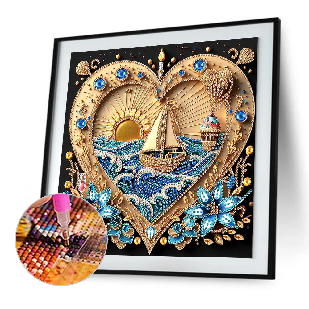 Sailboat - Special Shaped Drill Diamond Painting 30*30CM