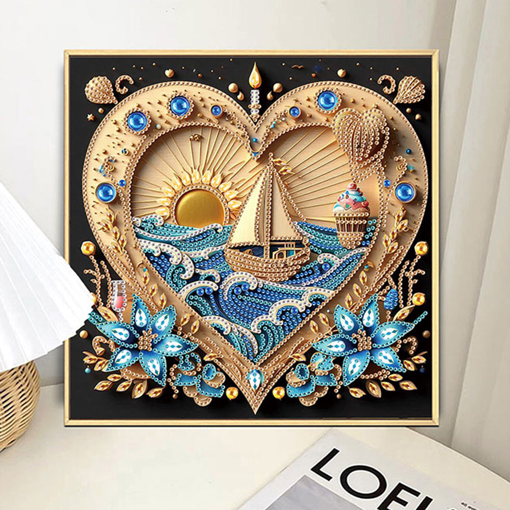 Sailboat - Special Shaped Drill Diamond Painting 30*30CM