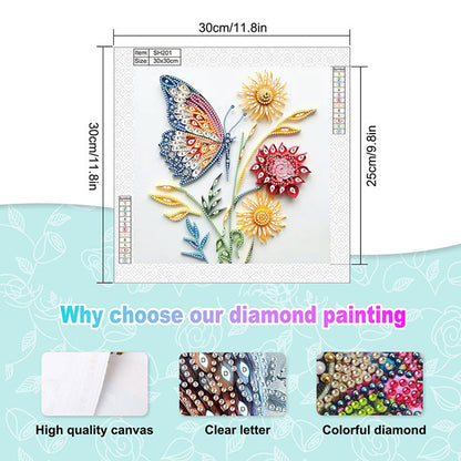 Paper Quilling Butterfly - Special Shaped Drill Diamond Painting 30*30CM