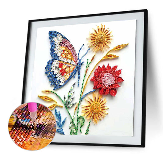 Paper Quilling Butterfly - Special Shaped Drill Diamond Painting 30*30CM