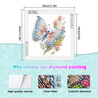 Paper Quilling Butterfly - Special Shaped Drill Diamond Painting 30*30CM