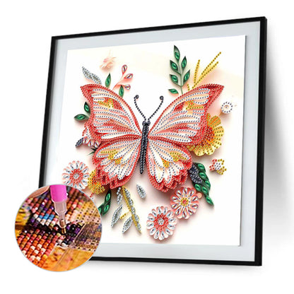 Paper Quilling Butterfly - Special Shaped Drill Diamond Painting 30*30CM