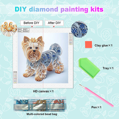 Paper Quilling Puppy - Special Shaped Drill Diamond Painting 30*30CM