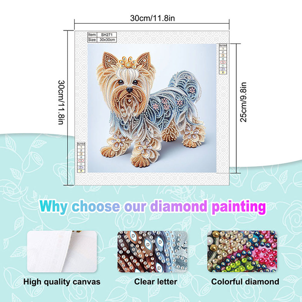 Paper Quilling Puppy - Special Shaped Drill Diamond Painting 30*30CM