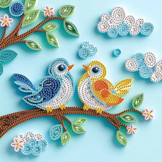 Paper Quilling Bird - Special Shaped Drill Diamond Painting 30*30CM